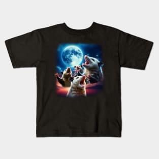 Opossums howling at the Moon Kids T-Shirt